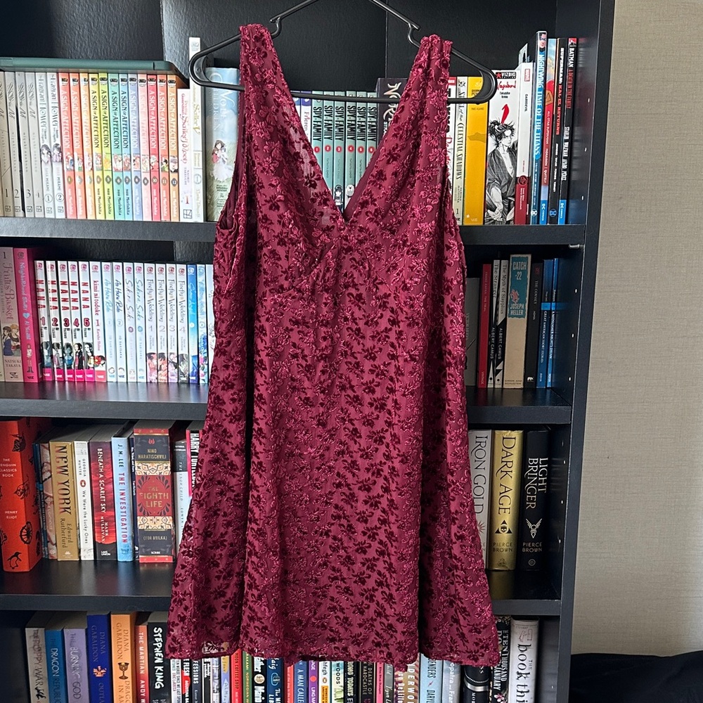 GAP Burgundy Floral Mini Dress